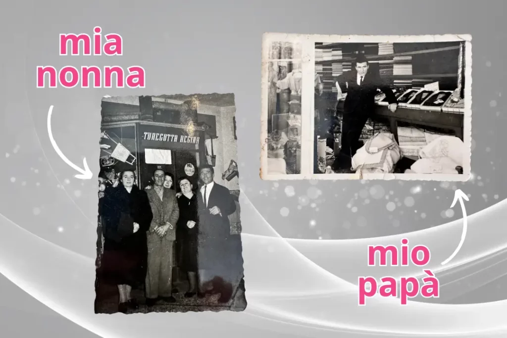 Monica Bordignon con sua nonna e suo papà